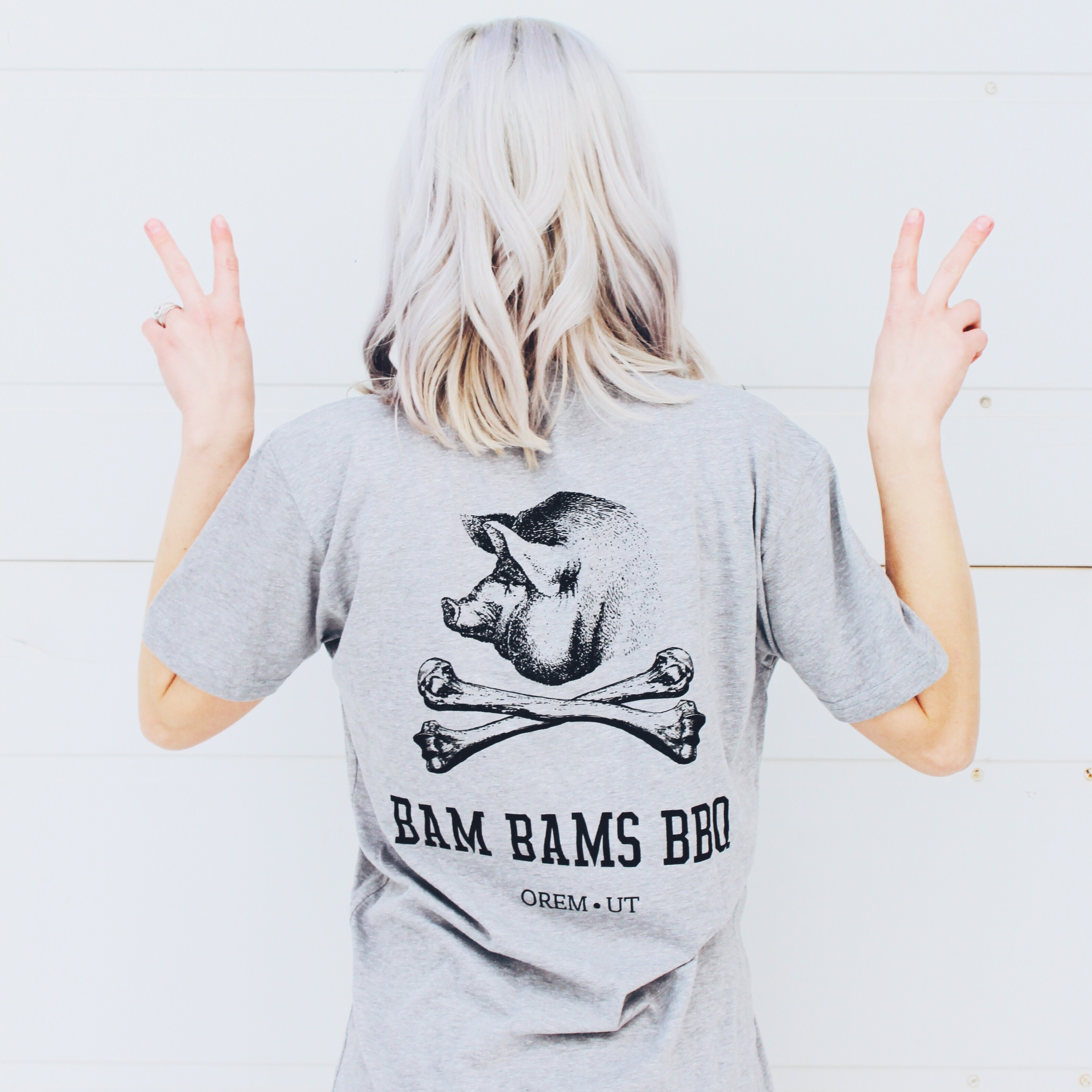 Bam Bam's BBQ T Shirt - Gray